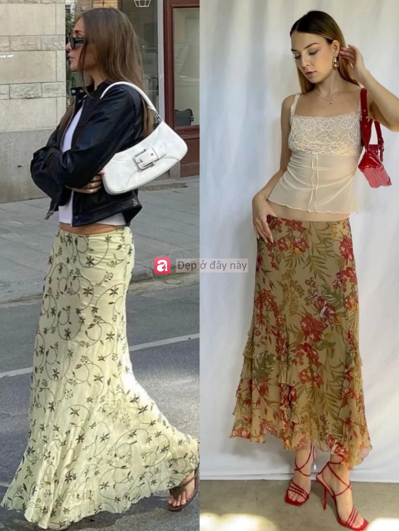 8 c&aacute;ch phối ch&acirc;n v&aacute;y hoa nh&iacute; gi&uacute;p n&agrave;ng mặc đẹp từ c&ocirc;ng sở đến đi biển- Ảnh 4.