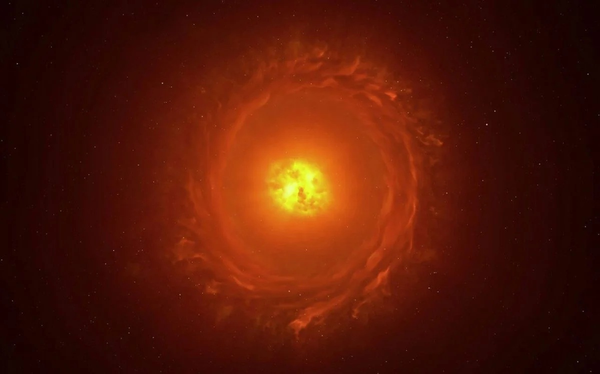 "G&atilde; khổng lồ v&agrave;ng" xuất hiện tr&ecirc;n bầu trời Tr&aacute;i Đất, sắp nổ- Ảnh 1.