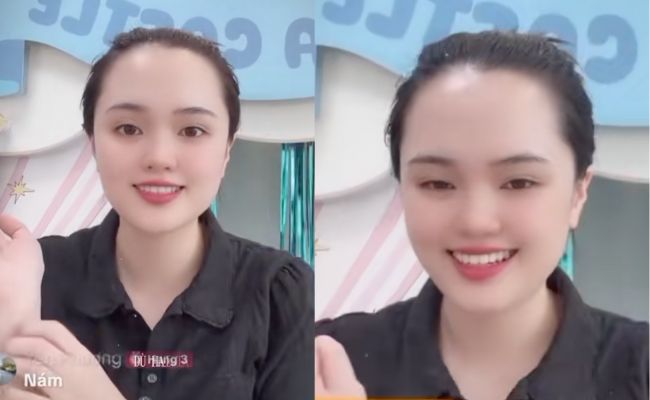 Tiểu thư Quỳnh Anh cười t&iacute;t mắt, tự h&agrave;o kể về b&agrave;n thắng của Duy Mạnh: Chồng em rất hiếm khi ghi b&agrave;n n&ecirc;n em rất vui- Ảnh 1.