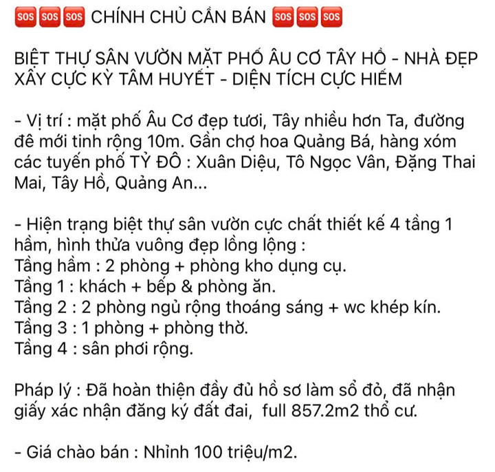 Bất ngờ mức gi&aacute; nhiều biệt thự ở 'đất v&agrave;ng' Hồ T&acirc;y, H&agrave; Nội- Ảnh 1.