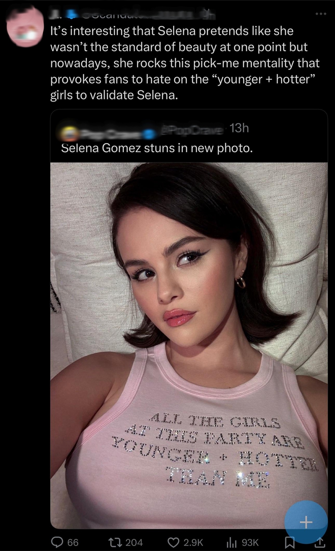 Mặc &aacute;o c&oacute; d&ograve;ng chữ lạ, Selena Gomez bị gắn m&aacute;c "pick me girl"- Ảnh 6.