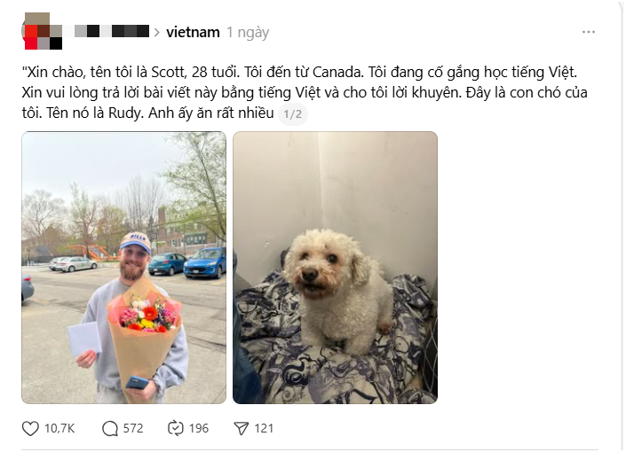 Kh&aacute;ch T&acirc;y d&ugrave;ng hết vốn liếng tiếng Việt để chơi Locket: Thấy sai sai nhưng sao viral thế n&agrave;y- Ảnh 6.