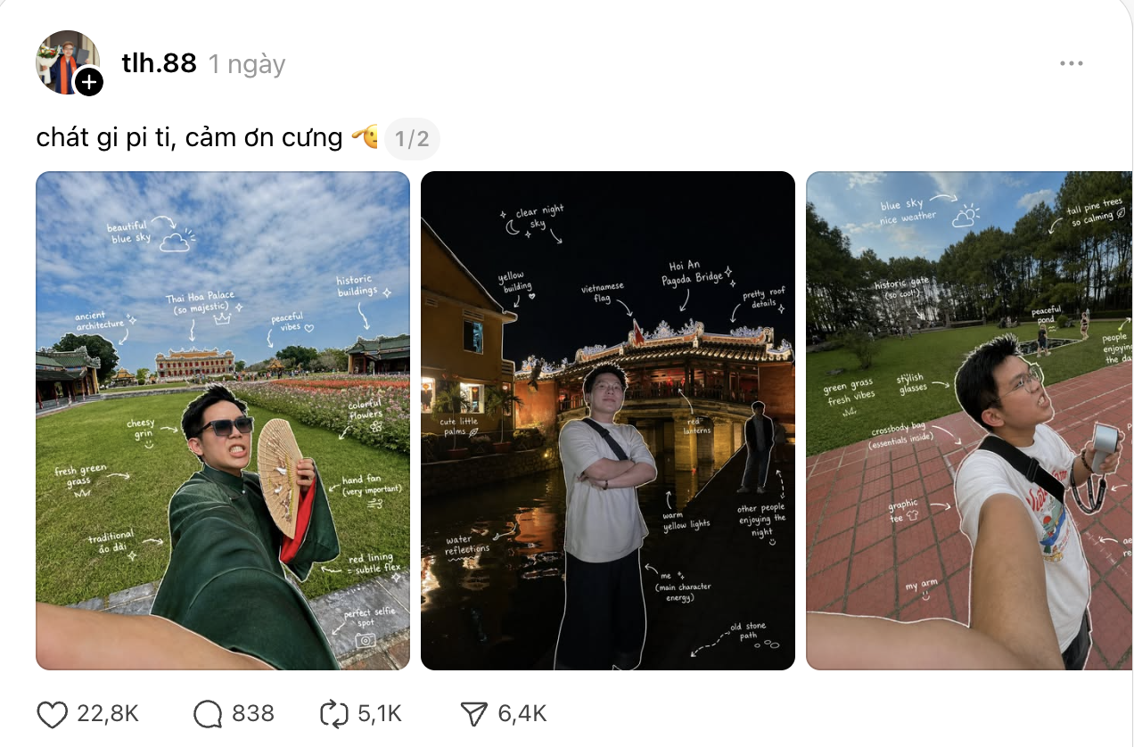 Trend biến ảnh đời thường th&agrave;nh tranh minh hoạ vibe &ldquo;củ nghệ&rdquo;: Đi chơi lễ hay ở nh&agrave; đều đu được, nổ inbox hỏi c&aacute;ch l&agrave;m- Ảnh 1.