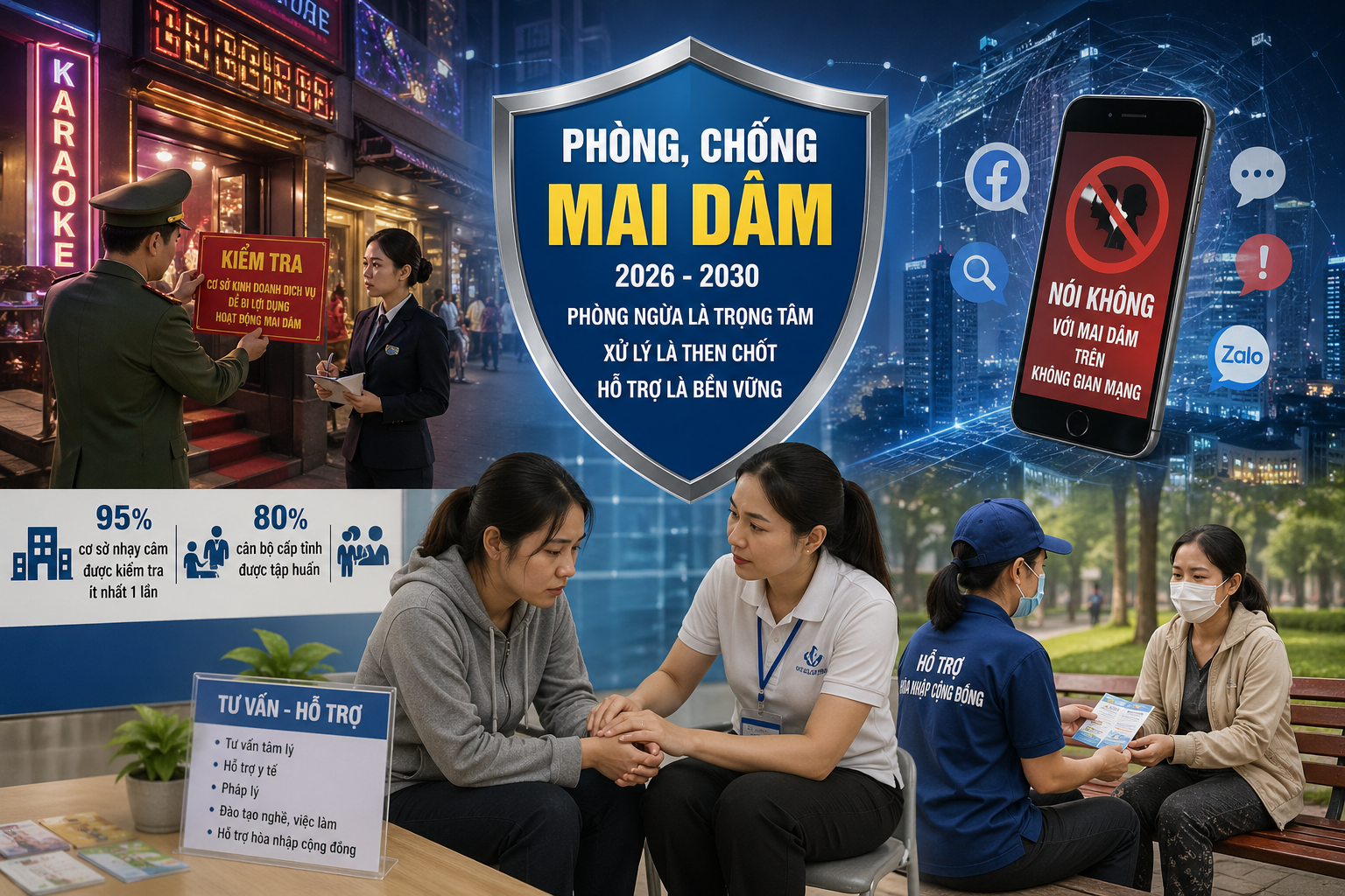 Siết mại d&acirc;m cả &ldquo;ngo&agrave;i đời&rdquo; lẫn tr&ecirc;n mạng, kiểm tra 95% cơ sở nhạy cảm - Ảnh 1.