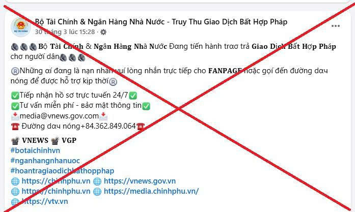 Xuất hiện trang Facebook mạo danh Bộ T&agrave;i ch&iacute;nh nhằm lừa đảo chiếm đoạt t&agrave;i sản- Ảnh 1.