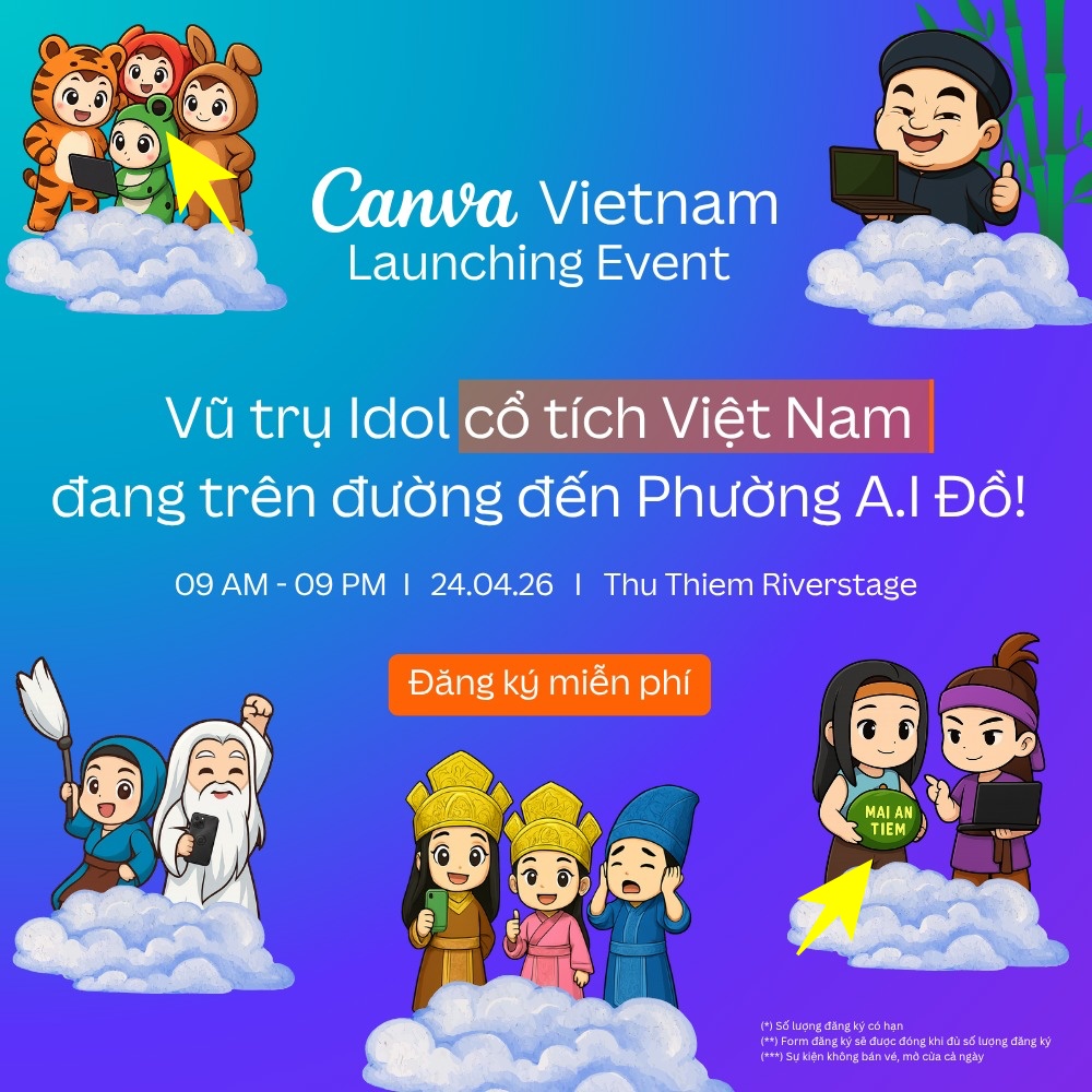 Sự kiện ra mắt Canva tại Việt Nam bị chỉ tr&iacute;ch cẩu thả: L&agrave;m poster ếch một mắt, sai ch&iacute;nh tả, bịa chuyện c&ocirc; Tấm rơi h&agrave;i sau 12h đ&ecirc;m- Ảnh 1.