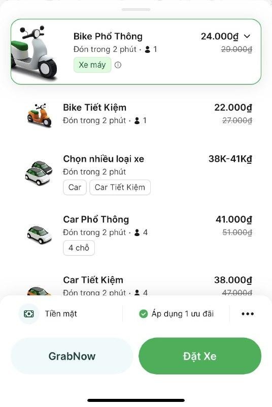 1 cuốc xe đặt tr&ecirc;n cả Be, Grab v&agrave; Green SM: App n&agrave;o rẻ nhất?- Ảnh 7.