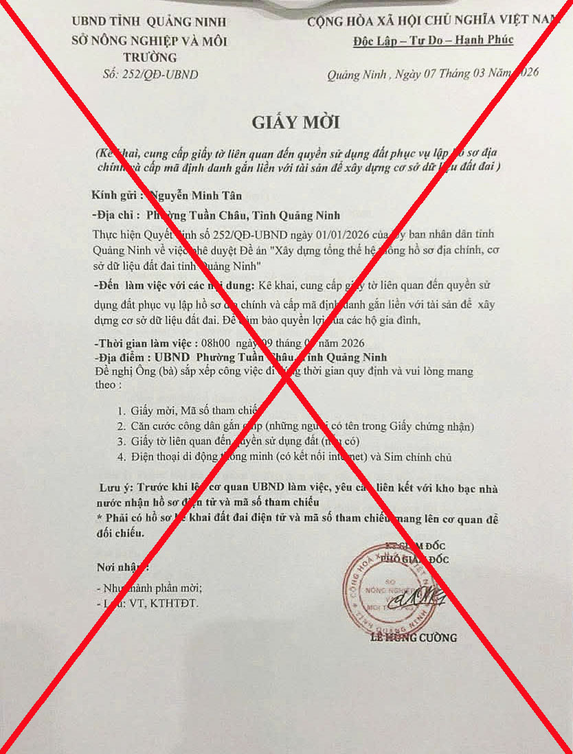 Tất cả người d&acirc;n c&oacute; sổ đỏ ch&uacute; &yacute;: Nếu nhận được giấy mời n&agrave;y, b&aacute;o c&ocirc;ng an ngay- Ảnh 1.