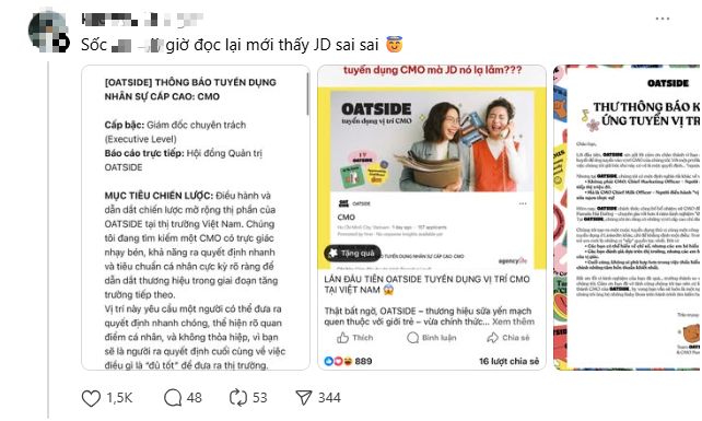 H&atilde;ng sữa Oatside Việt Nam bị chỉ tr&iacute;ch khi đăng tuyển CMO h&uacute;t 100 ứng vi&ecirc;n, cuối c&ugrave;ng c&ocirc;ng bố "Gi&aacute;m đốc điều h&agrave;nh" 4 tuổi, như đ&ugrave;a!- Ảnh 5.