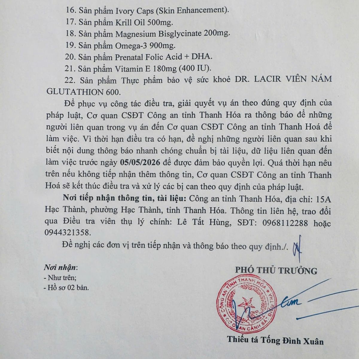 Danh s&aacute;ch 22 loại thực phẩm chức năng giả: Ai từng mua, sử dụng khẩn trương li&ecirc;n hệ c&ocirc;ng an ngay trước 30/4- Ảnh 2.