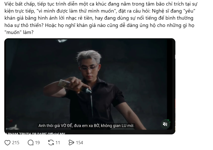 Jun Phạm cố chấp mang ca kh&uacute;c bị ch&ecirc; phản cảm đi diễn, netizen tranh c&atilde;i- Ảnh 2.