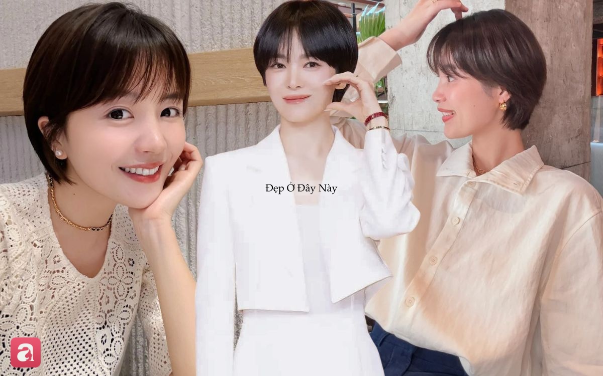 Chị em ngo&agrave;i 40 tuổi đua nhau học theo kiểu t&oacute;c ngắn "hack tuổi" của Song Hye Kyo - Ảnh 1.