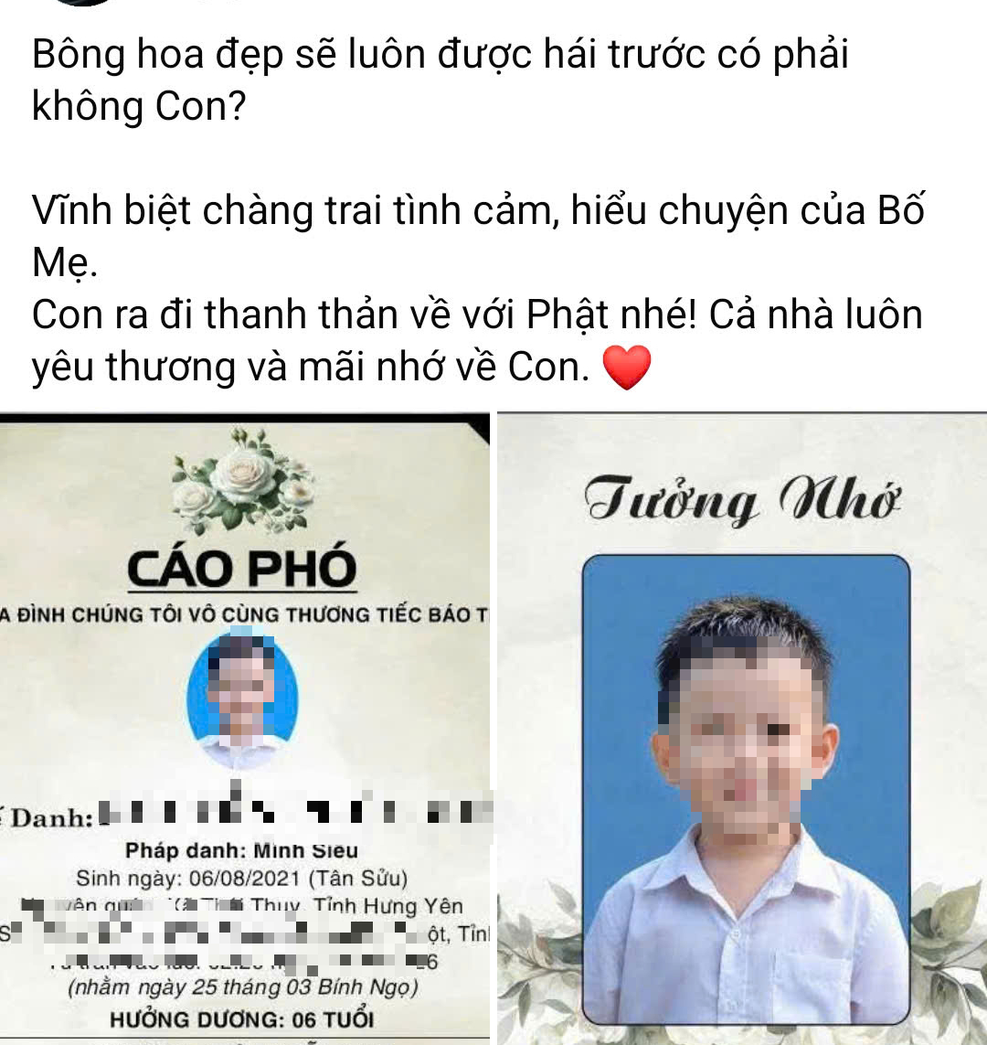 Con trai 6 tuổi tử vong v&igrave; vi&ecirc;m m&agrave;ng n&atilde;o mủ, lời tiễn biệt nghẹn l&ograve;ng của người mẹ - Ảnh 1.