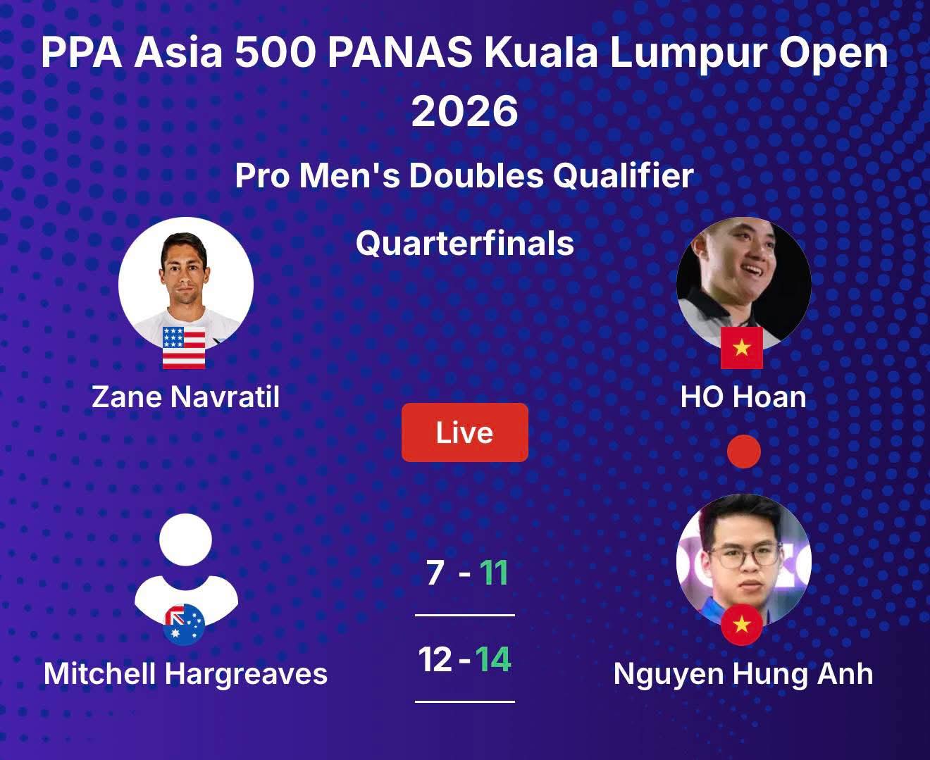 Đỉnh: Bộ đ&ocirc;i Việt Nam Hồ Vũ Ho&agrave;n - H&ugrave;ng Anh tiễn ng&ocirc;i sao pickleball Zane Navratil về nước sau chiến thắng huỷ diệt ở PPA Kualar Lumper- Ảnh 1.