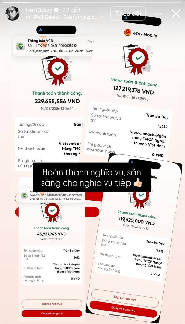Một KOL vừa khoe đ&oacute;ng thuế hơn 500 triệu đồng, ảnh chụp m&agrave;n h&igrave;nh r&otilde; r&agrave;ng c&ocirc;ng khai- Ảnh 1.