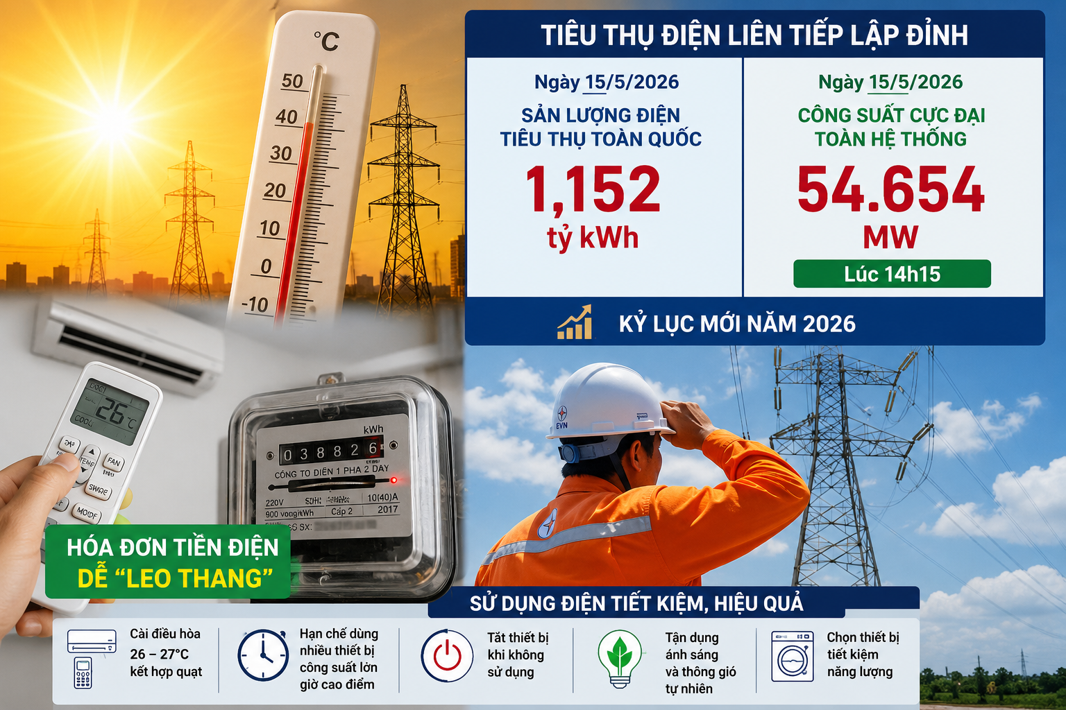 D&ugrave;ng điện khung giờ n&agrave;o khiến h&oacute;a đơn tăng vọt m&ugrave;a nắng n&oacute;ng - EVN đưa c&acirc;u trả lời- Ảnh 2.