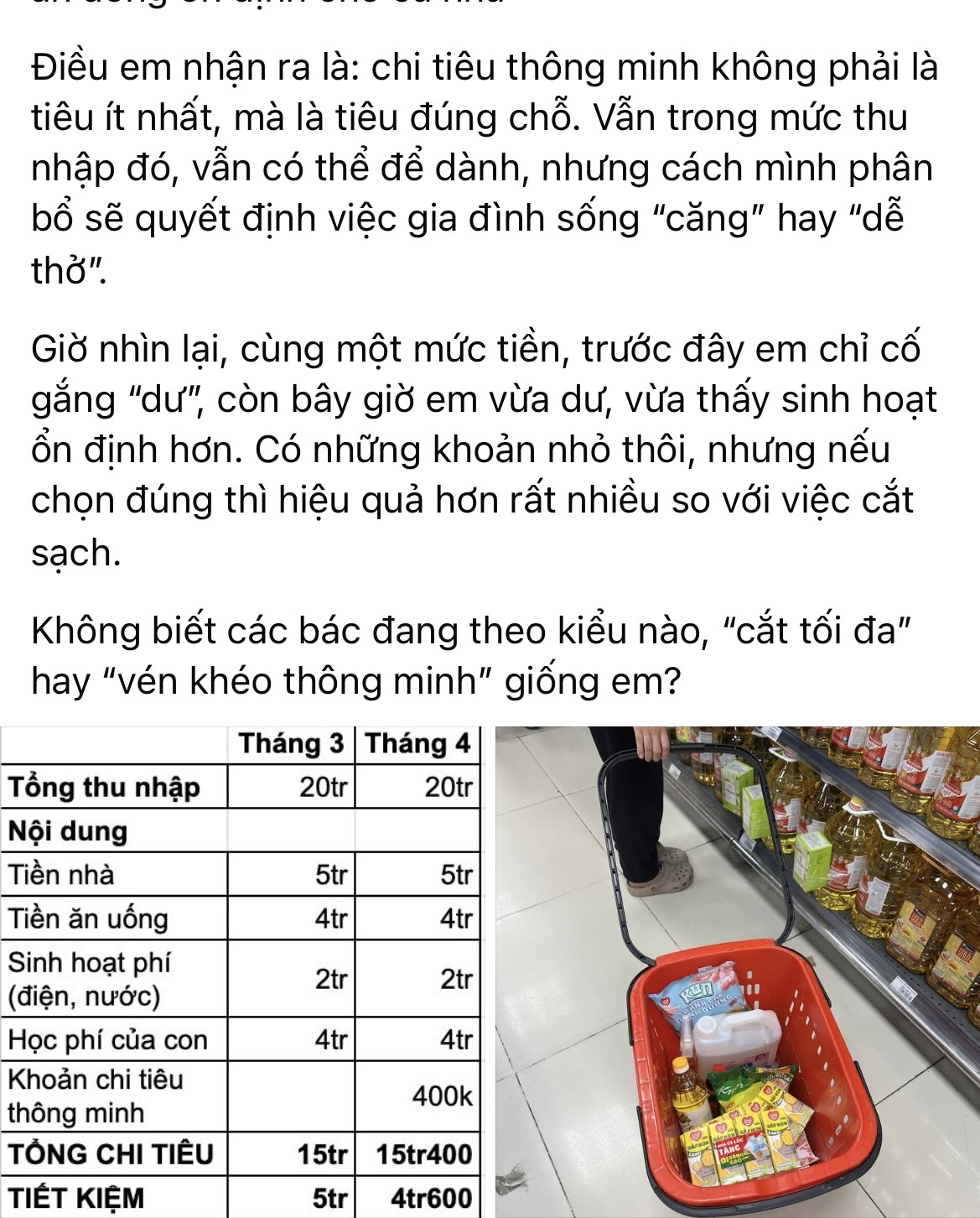Gia đ&igrave;nh 4 người thu nhập 20 triệu/th&aacute;ng: Từng tiết kiệm được 5 triệu nhưng l&uacute;c n&agrave;o cũng thấy ngột ngạt, đến khi đổi c&aacute;ch ti&ecirc;u tiền mới dễ thở hơn- Ảnh 2.