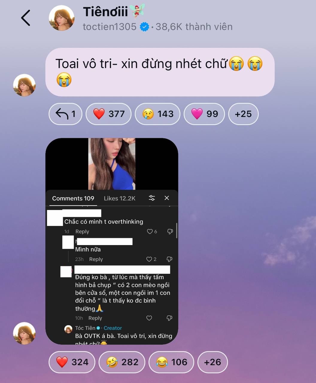 Netizen soi hint nghi T&oacute;c Ti&ecirc;n bị "cắm sừng", ch&iacute;nh chủ phản hồi bằng 1 c&acirc;u- Ảnh 2.