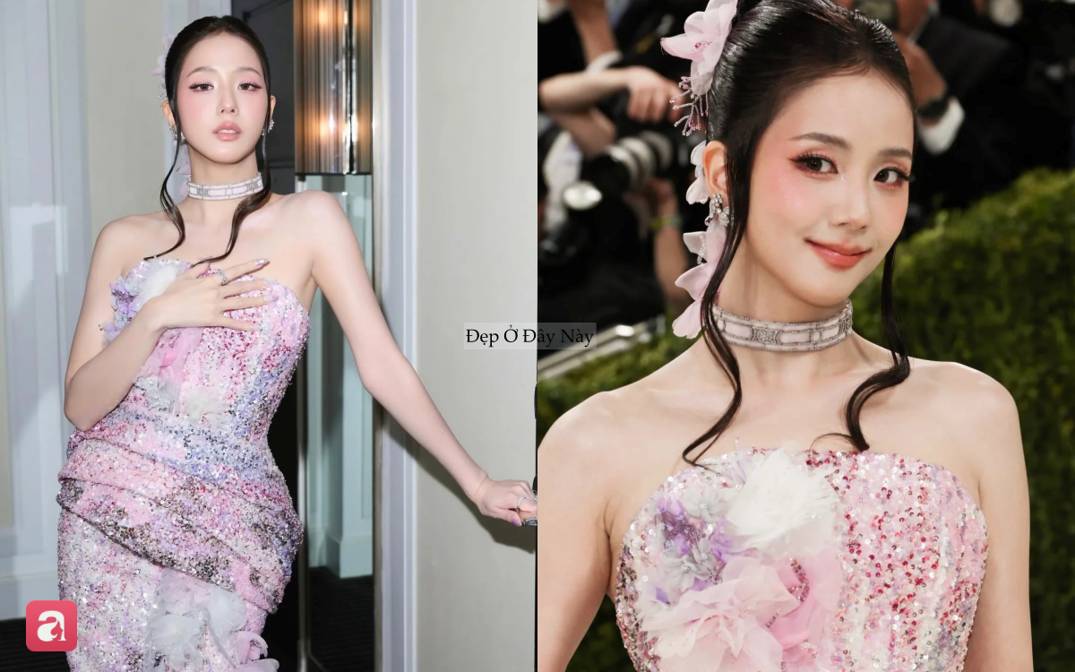 Từ makeup tới v&aacute;y &aacute;o, tạo h&igrave;nh của Jisoo tại Met Gala bị "copy" h&agrave;ng loạt - Ảnh 2.