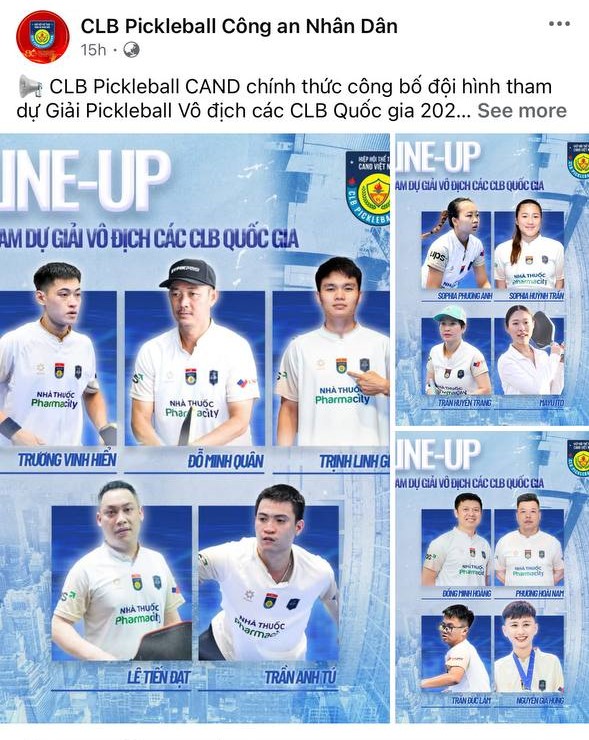 Đạt Trố, Minh Trọc bất ngờ "biến mất" khỏi danh s&aacute;ch thi đấu của Pickleball CAND - Ảnh 1.