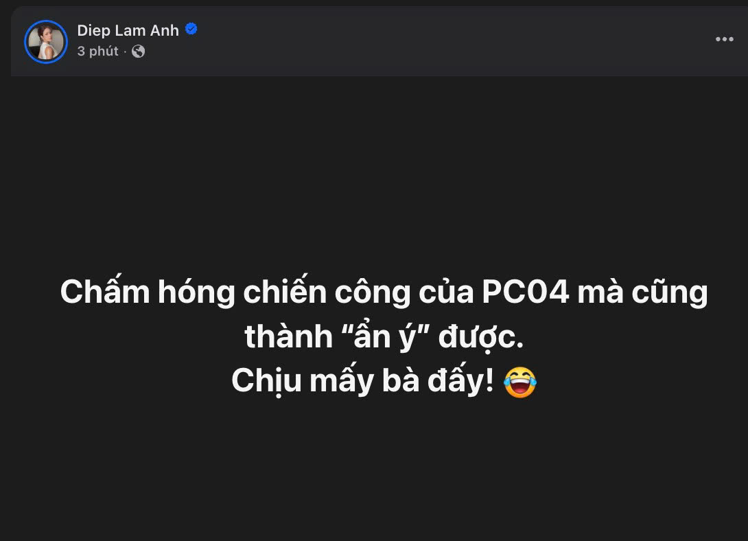 Diệp L&acirc;m Anh b&igrave;nh luận g&igrave; ở fanpage Ph&ograve;ng, chống ma t&uacute;y - C&ocirc;ng an TP.HCM m&agrave; g&acirc;y b&atilde;o?- Ảnh 3.
