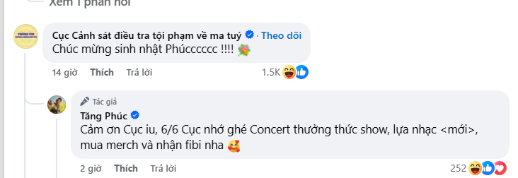 Fanpage Cục Cảnh s&aacute;t điều tra tội phạm về ma t&uacute;y bất ngờ gọi t&ecirc;n Tăng Ph&uacute;c- Ảnh 1.