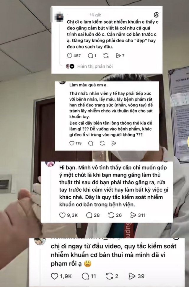 Đăng video lấy mẫu bệnh phẩm, "người đẹp học Y" được cư d&acirc;n mạng nhắc nhở "Găng tay kh&ocirc;ng phải đeo cho đẹp hay cho sạch tay đ&acirc;u"- Ảnh 2.