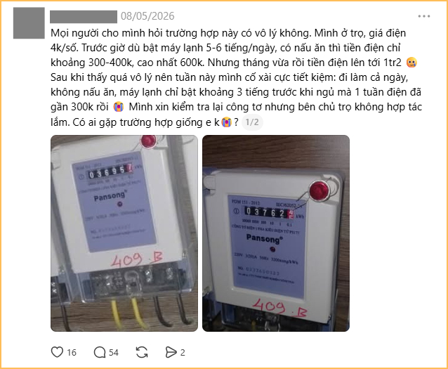 T&acirc;m trạng người đi thu&ecirc; nh&agrave; l&uacute;c n&agrave;y:&rdquo;Shock&rdquo; v&igrave; h&oacute;a đơn tiền điện- Ảnh 2.