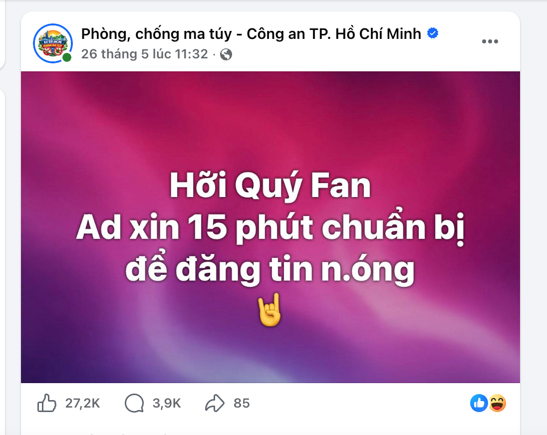 Fanpage C&ocirc;ng an TP HCM &ldquo;lột x&aacute;c&rdquo; c&aacute;ch l&agrave;m, h&uacute;t 