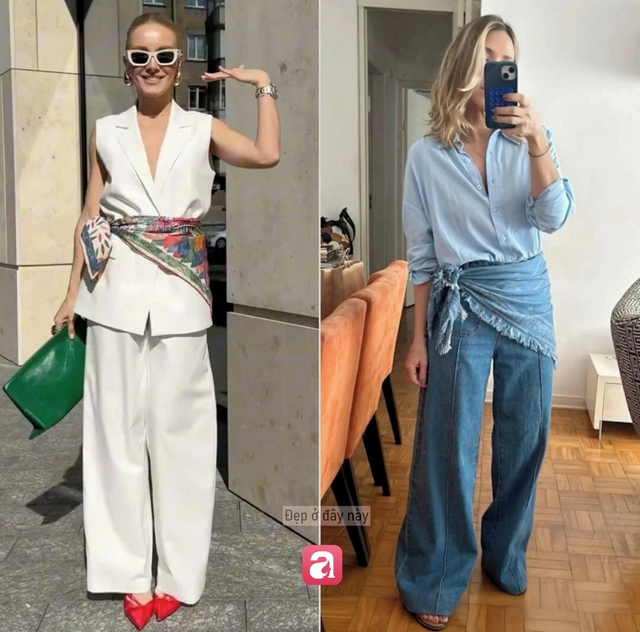 Quiet luxury m&ugrave;a h&egrave; giờ kh&ocirc;ng thể thiếu một chiếc khăn lụa buộc ngang h&ocirc;ng- Ảnh 4.