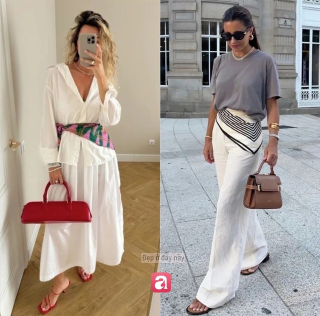 Quiet luxury m&ugrave;a h&egrave; giờ kh&ocirc;ng thể thiếu một chiếc khăn lụa buộc ngang h&ocirc;ng- Ảnh 3.