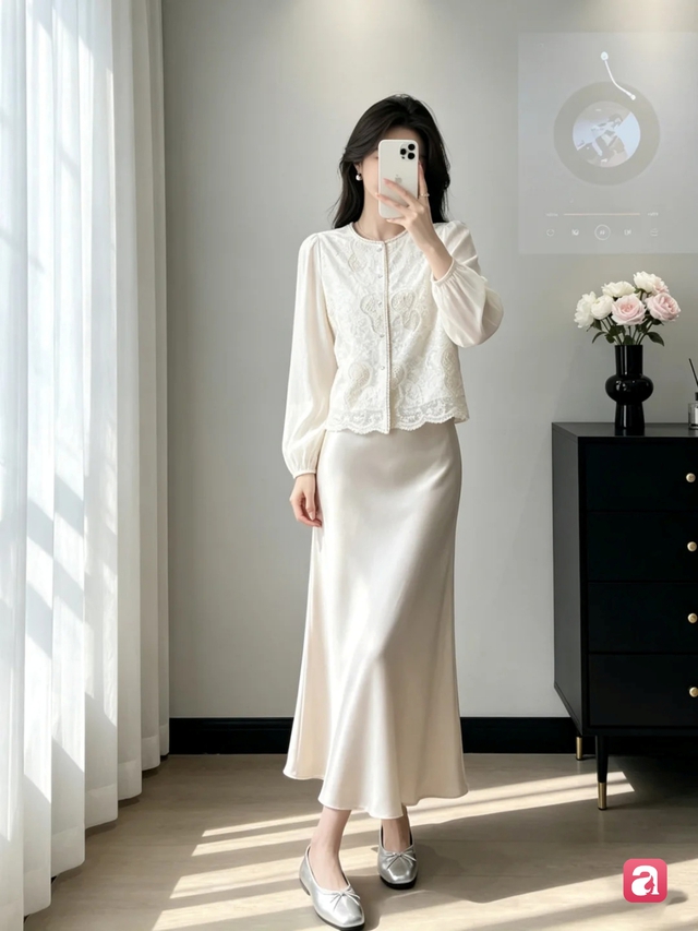 M&ugrave;a h&egrave; năm nay, hội mặc đẹp đều đang m&ecirc; kiểu ch&acirc;n v&aacute;y trắng mềm rũ n&agrave;y- Ảnh 4.