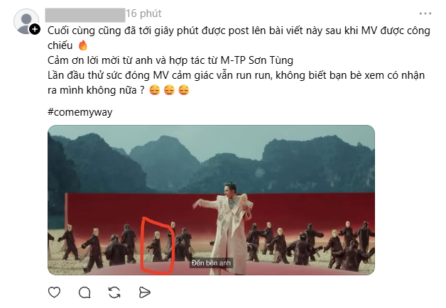 Trend &ldquo;đ&oacute;ng MV Sơn T&ugrave;ng nhưng giấu tới giờ mới kể&rdquo; đang viral khắp MXH: Ai cũng c&oacute; một vai trong Come My Way- Ảnh 4.