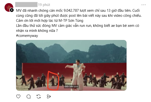 Trend &ldquo;đ&oacute;ng MV Sơn T&ugrave;ng nhưng giấu tới giờ mới kể&rdquo; đang viral khắp MXH: Ai cũng c&oacute; một vai trong Come My Way- Ảnh 3.