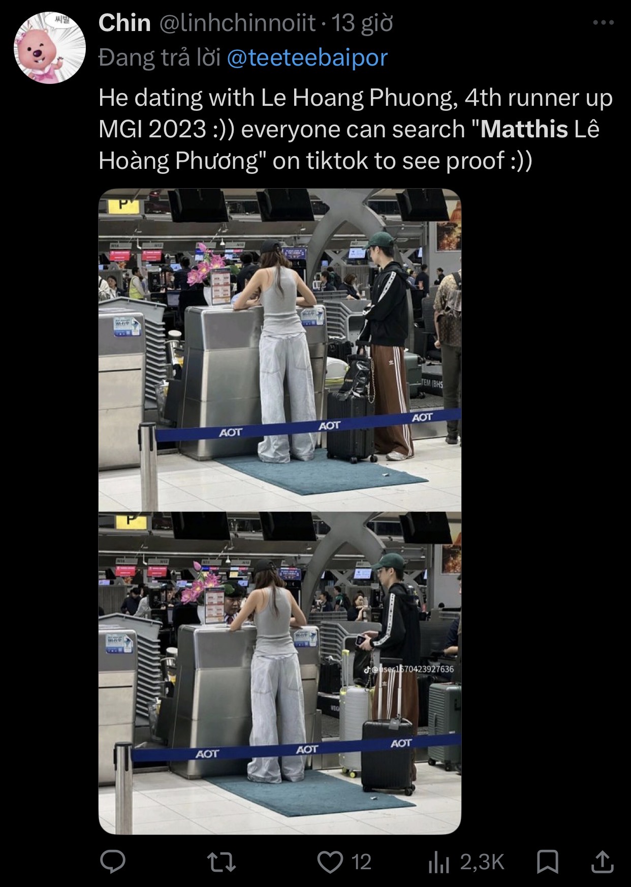 Mỹ nam Việt đẹp đi&ecirc;n đảo đang được truy l&ugrave;ng ở Th&aacute;i, soi danh t&iacute;nh th&igrave; ra l&agrave; "người quen" của Thiều Bảo Tr&acirc;m- Ảnh 8.