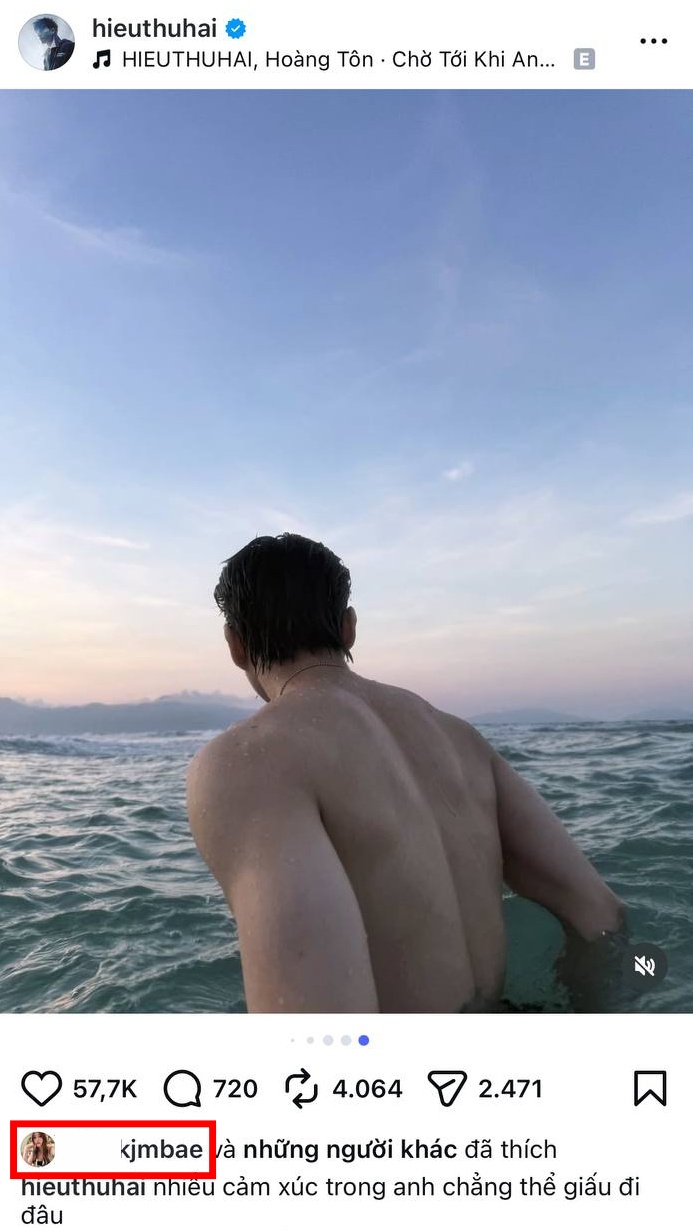 HIEUTHUHAI cởi &aacute;o khoe lưng trần giữa biển, bạn g&aacute;i liền c&oacute; phản ứng- Ảnh 5.