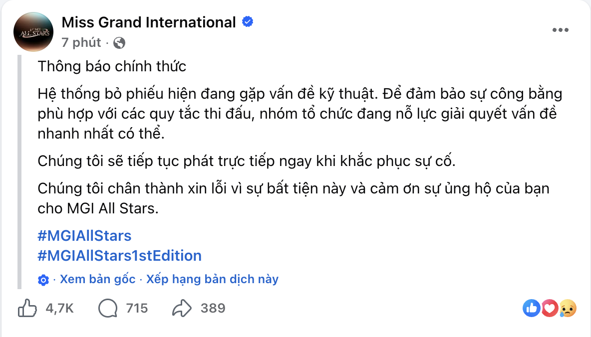 Chung kết Miss Grand All Stars: Kh&aacute;n giả ph&aacute;t bực v&igrave; xem quảng c&aacute;o hơn nửa tiếng- Ảnh 1.