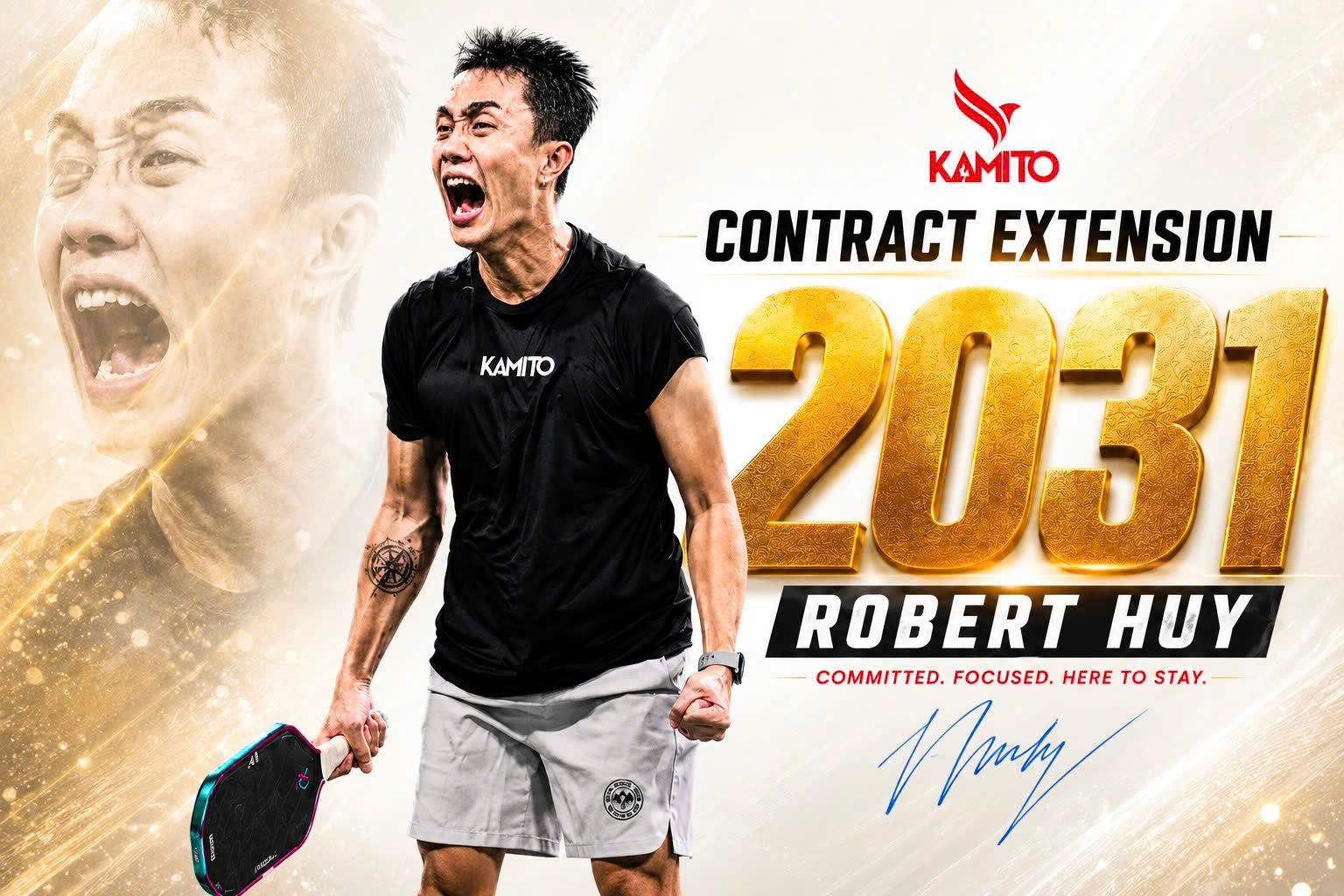 Ng&ocirc;i sao l&agrave;ng pickleball Việt Robert Huy gia hạn hợp đồng với Kamito đến năm 2031- Ảnh 2.