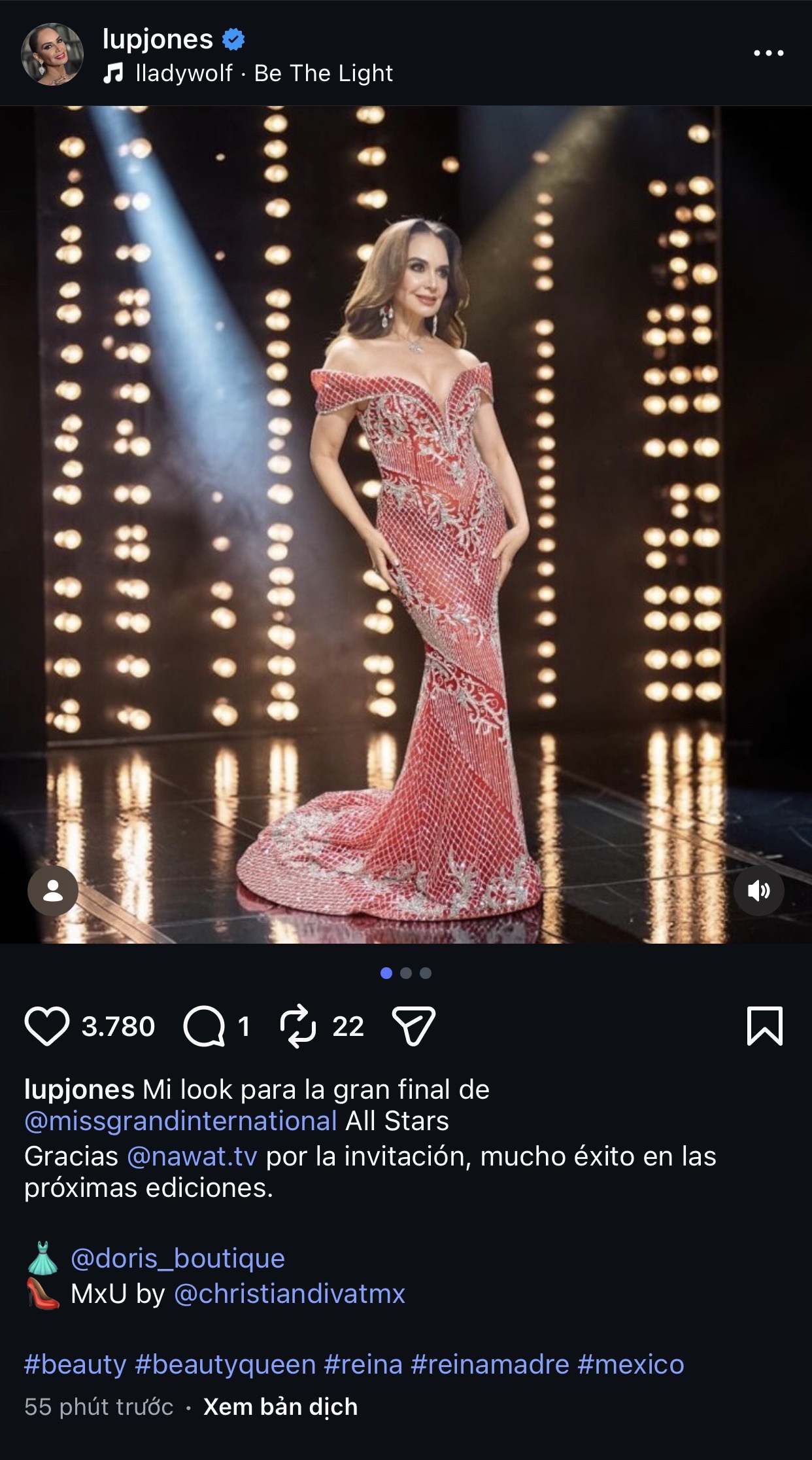 Phẫn nộ nhất MXH l&uacute;c n&agrave;y: Gi&aacute;m khảo Lupita đăng ảnh chế như h&igrave;nh thờ Hương Giang, đ&aacute;p trả drama 5 điểm ở chung kết Miss Grand- Ảnh 4.