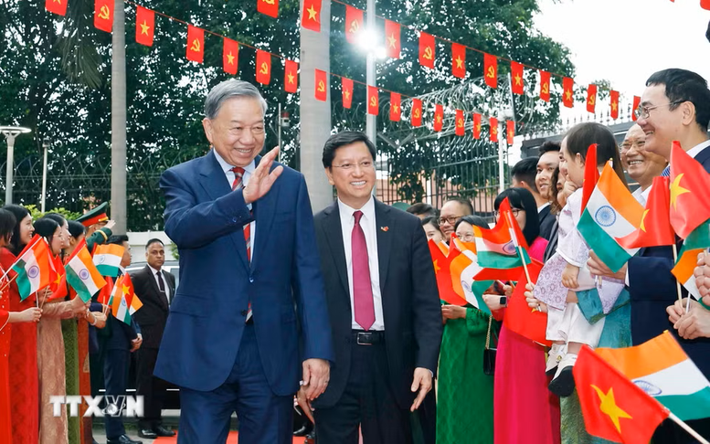 Lễ đ&oacute;n ch&iacute;nh thức Tổng B&iacute; thư, Chủ tịch nước T&ocirc; L&acirc;m thăm cấp Nh&agrave; nước Cộng h&ograve;a Ấn Độ- Ảnh 12.