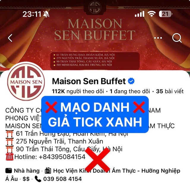 Cảnh b&aacute;o lừa đảo li&ecirc;n quan đến chuỗi nh&agrave; h&agrave;ng Buffet nổi tiếng H&agrave; Nội- Ảnh 2.