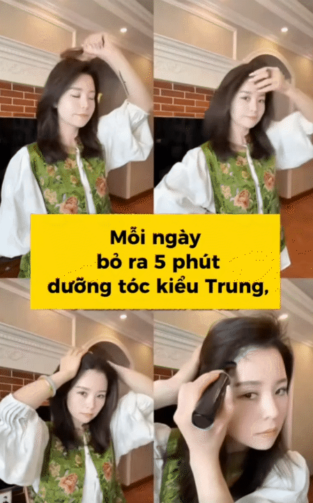 Chi&ecirc;u dưỡng t&oacute;c đen mượt, giảm t&oacute;c bạc của "tỷ tỷ xứ Trung": Mỗi ng&agrave;y chải t&oacute;c 5 ph&uacute;t với 2 loại lược- Ảnh 3.