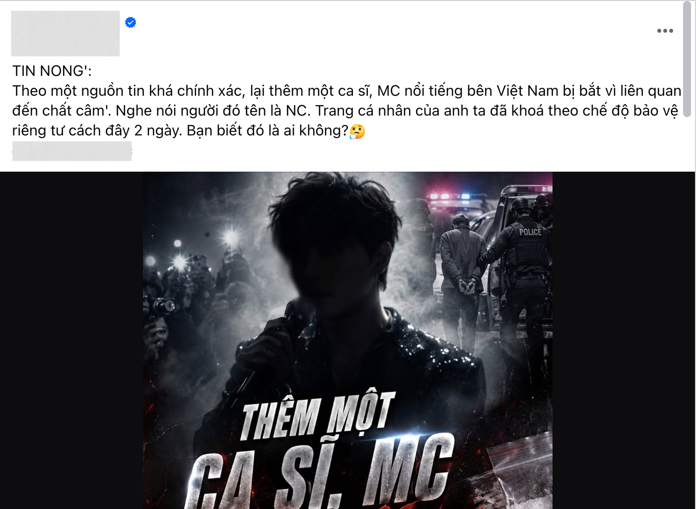 X&ocirc;n xao tin ca sĩ N.C bị bắt- Ảnh 1.