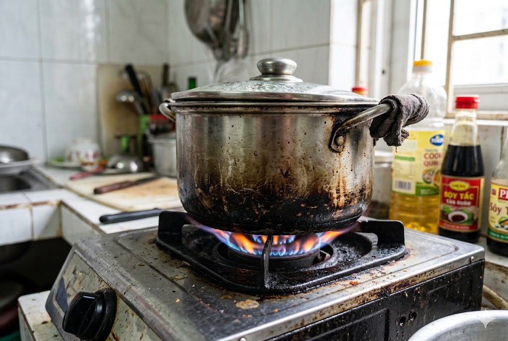 V&igrave; sao đ&aacute;y nồi nấu bằng bếp gas thường bị đen?- Ảnh 2.