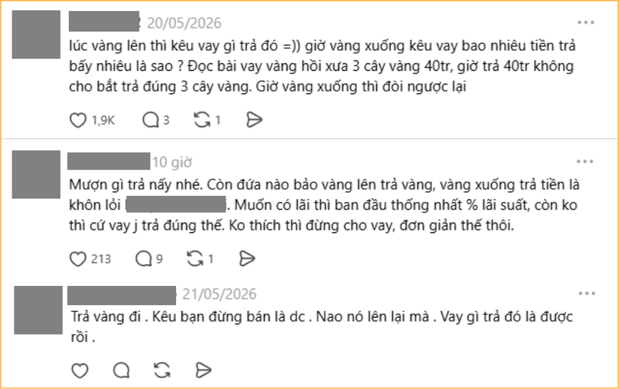 Vay 4 c&acirc;y v&agrave;ng l&uacute;c gi&aacute; v&agrave;ng 190 triệu, giờ v&agrave;ng giảm muốn trả v&agrave;ng lại bị n&oacute;i kh&ocirc;ng biết điều?- Ảnh 4.
