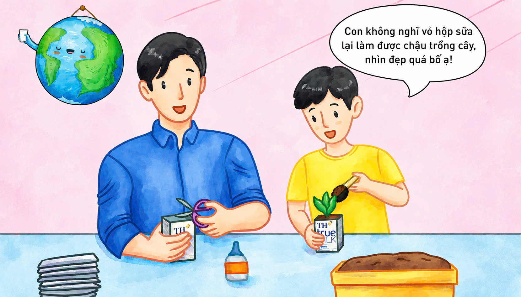 Theo chân các bạn nhỏ xứ Nghệ trải nghiệm workshop Vỏ hộp tái “Xinh” 5 hưởng ứng Ngày Môi Trường Thế giới 5/6 - Ảnh 3. Theo chân các bạn nhỏ xứ Nghệ trải nghiệm workshop Vỏ hộp tái “Xinh” 5 hưởng ứng Ngày Môi Trường Thế giới 5/6 - Ảnh 3.