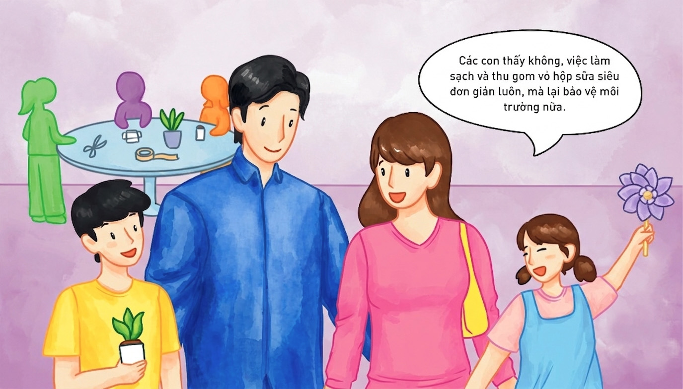 Theo chân các bạn nhỏ xứ Nghệ trải nghiệm workshop Vỏ hộp tái “Xinh” 5 hưởng ứng Ngày Môi Trường Thế giới 5/6 - Ảnh 4. Theo chân các bạn nhỏ xứ Nghệ trải nghiệm workshop Vỏ hộp tái “Xinh” 5 hưởng ứng Ngày Môi Trường Thế giới 5/6 - Ảnh 4.