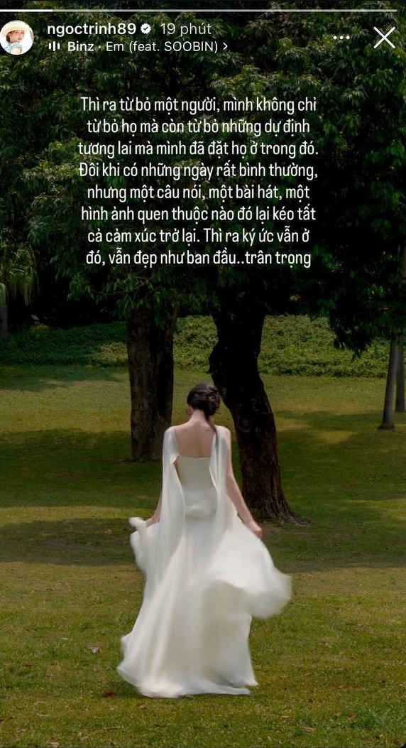 Ngọc Trinh: "Từ bỏ một người l&agrave; từ bỏ những dự định tương lai m&igrave;nh đặt họ trong đ&oacute;"- Ảnh 1.