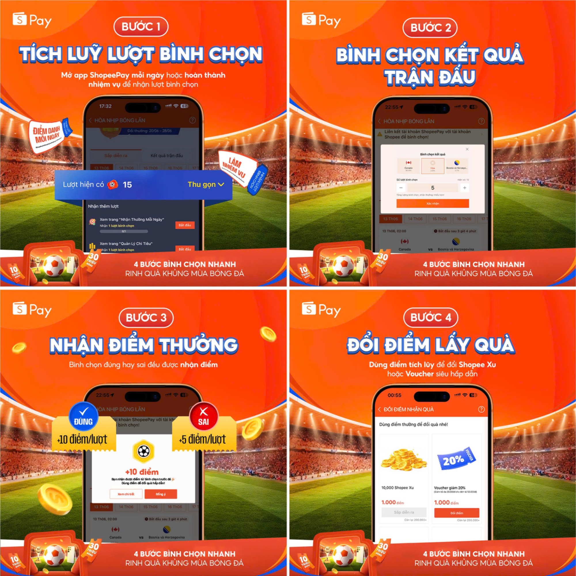 World Cup 2026: L&agrave;m sao để c&oacute; nhiều lượt b&igrave;nh chọn, &ldquo;săn&rdquo; 3 chiếc Samsung Galaxy S26 Ultra v&agrave; voucher h&agrave;ng chục triệu tr&ecirc;n ShopeePay? - Ảnh 4.
