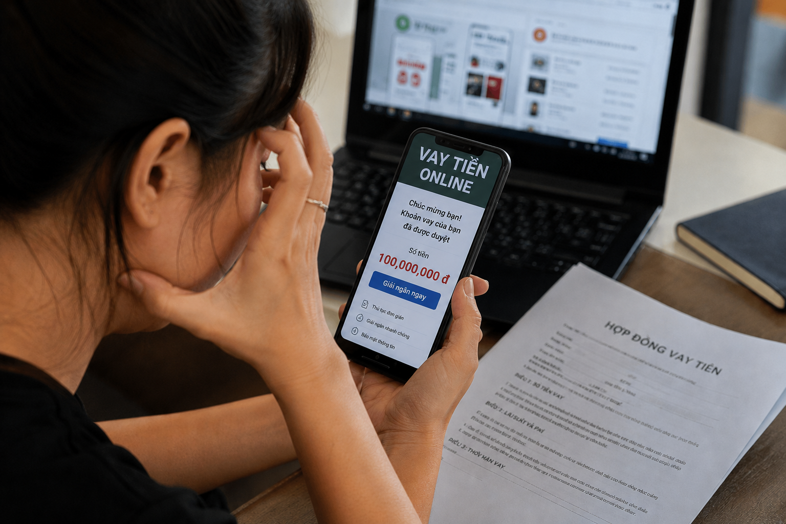 Bỗng dưng g&aacute;nh nợ 100 triệu từ khoản vay &lsquo;ma&rsquo;, người phụ nữ vẫn phải trả đủ cả gốc v&agrave; l&atilde;i- Ảnh 1.